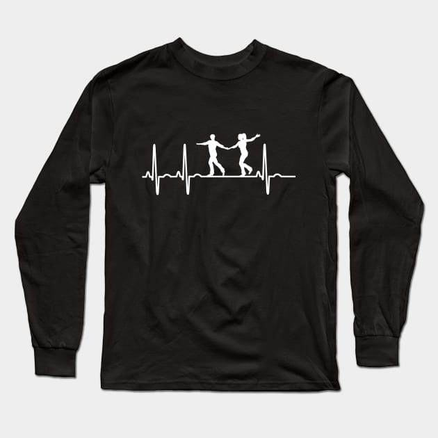 West Coast Swing Heartbeat WCS Long Sleeve T-Shirt by echopark12